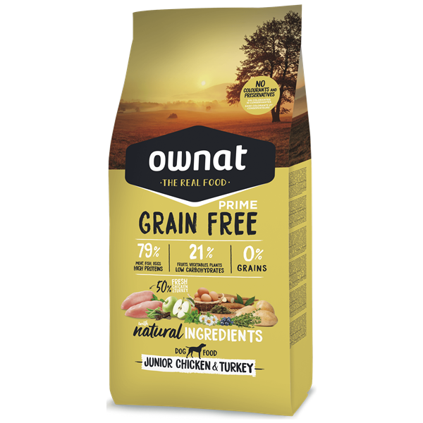 Ownat Grain Free Prime Cão Júnior Frango & Perú