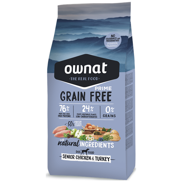 Ownat Grain Free prime Cão sénior Frango