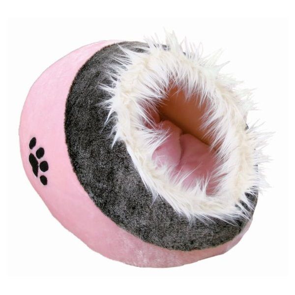Igloo "Minou" em pelúcia 35*26*41 cm (Rosa/Cinzento)